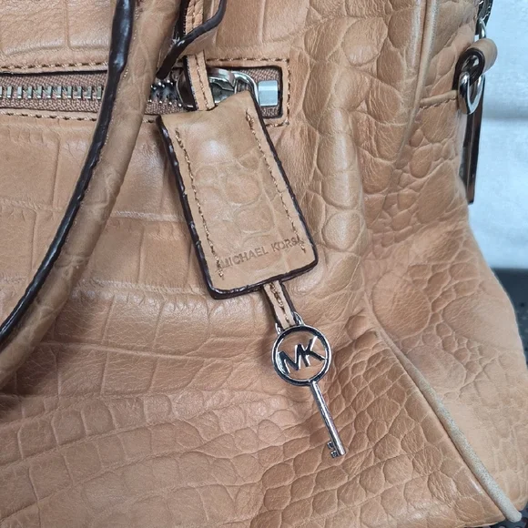 Michael Kors Tan Crocodile-Embossed Women's Handbag - Picture 6 of 15